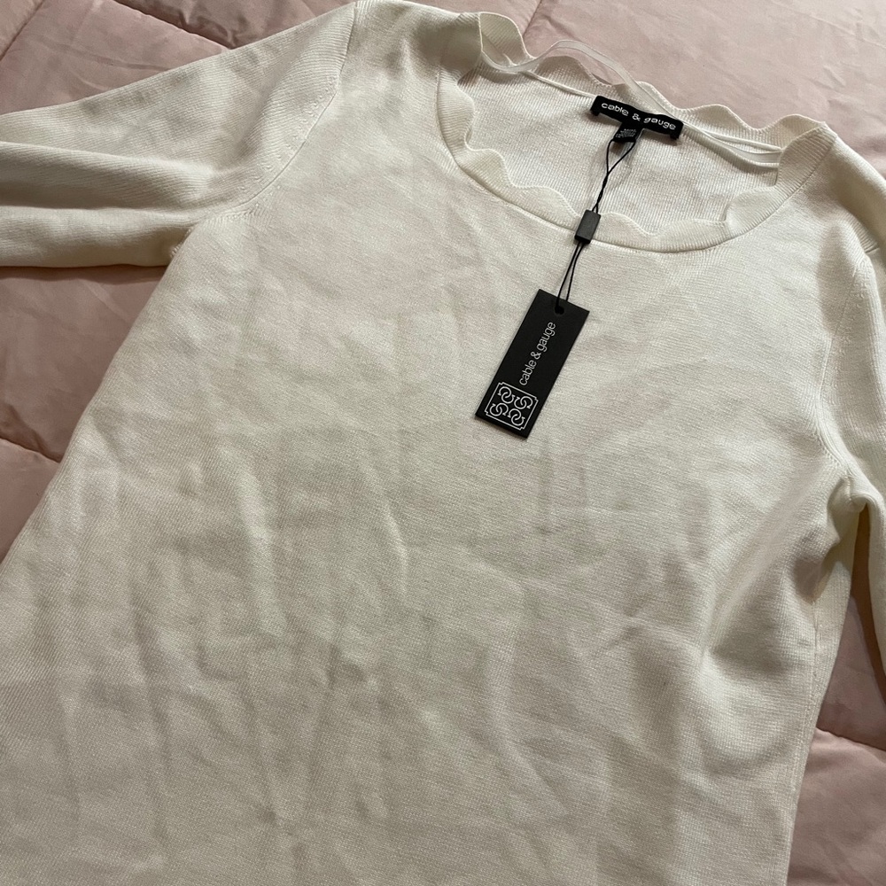 White scallop top
